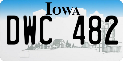 IA license plate DWC482