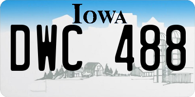 IA license plate DWC488