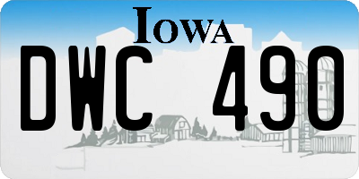 IA license plate DWC490
