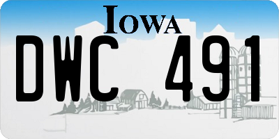 IA license plate DWC491