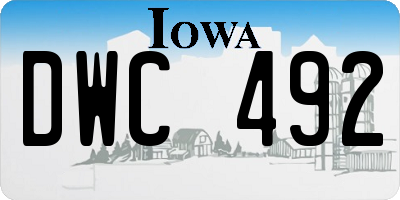 IA license plate DWC492