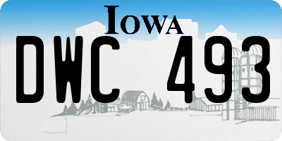 IA license plate DWC493
