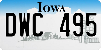 IA license plate DWC495
