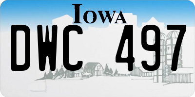 IA license plate DWC497