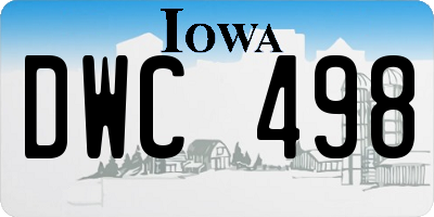IA license plate DWC498