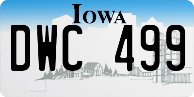 IA license plate DWC499