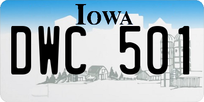 IA license plate DWC501