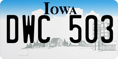IA license plate DWC503