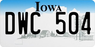 IA license plate DWC504