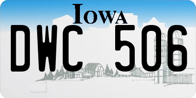 IA license plate DWC506