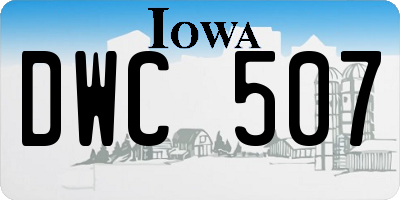 IA license plate DWC507