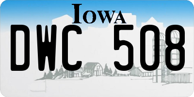 IA license plate DWC508
