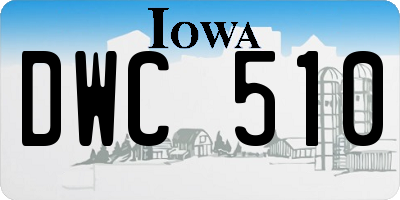 IA license plate DWC510