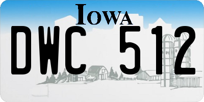 IA license plate DWC512
