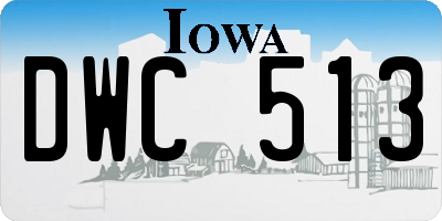 IA license plate DWC513