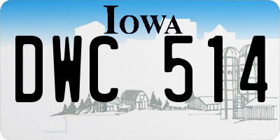 IA license plate DWC514