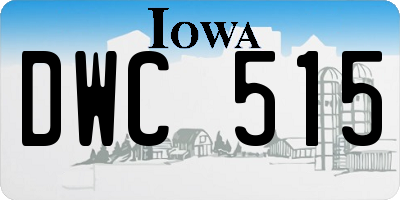 IA license plate DWC515