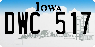 IA license plate DWC517
