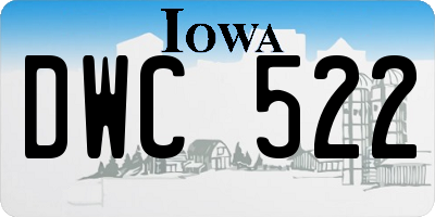 IA license plate DWC522