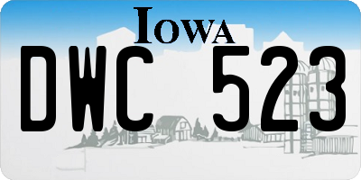 IA license plate DWC523