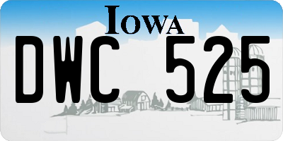 IA license plate DWC525