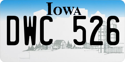IA license plate DWC526