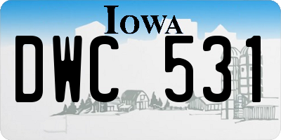 IA license plate DWC531