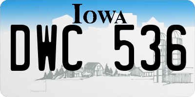 IA license plate DWC536