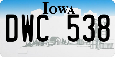 IA license plate DWC538