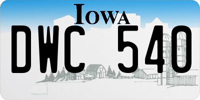 IA license plate DWC540