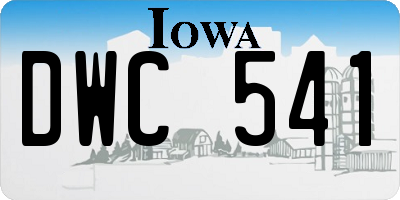 IA license plate DWC541