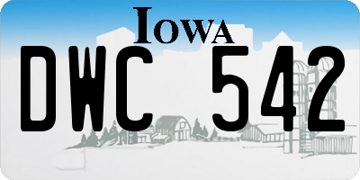 IA license plate DWC542