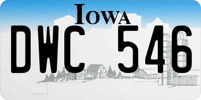IA license plate DWC546