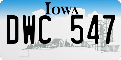 IA license plate DWC547