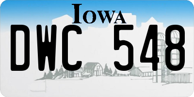 IA license plate DWC548