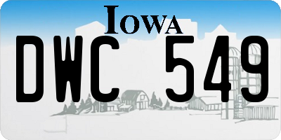 IA license plate DWC549