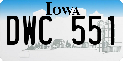 IA license plate DWC551