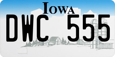 IA license plate DWC555