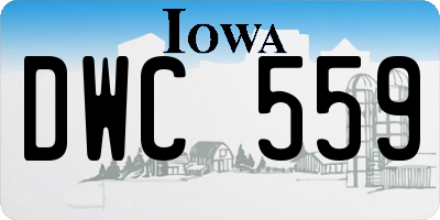 IA license plate DWC559