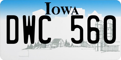 IA license plate DWC560