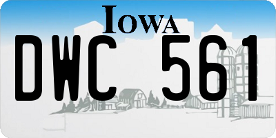 IA license plate DWC561