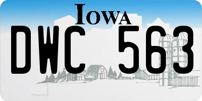 IA license plate DWC563