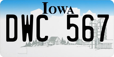 IA license plate DWC567