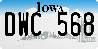 IA license plate DWC568