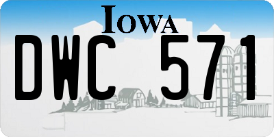IA license plate DWC571