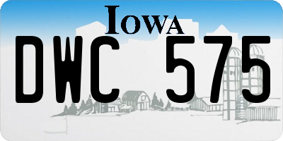 IA license plate DWC575