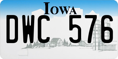 IA license plate DWC576