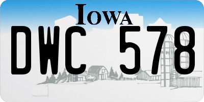 IA license plate DWC578