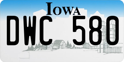 IA license plate DWC580