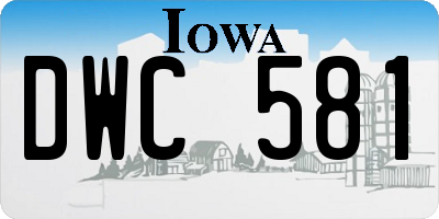 IA license plate DWC581